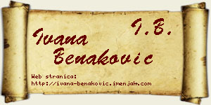 Ivana Benaković vizit kartica